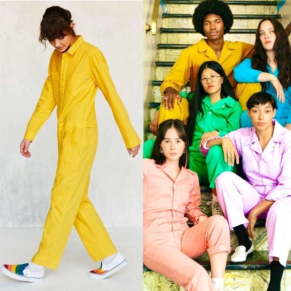 BIG BUD PRESS 70s Cotton Twill Long Sleeve Collared Utility Coveralls Jumpsuit M - Picture 2 of 16